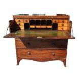 A 19th century mahogany Secretaire chest with a fall-front revealing a fitted interior above two