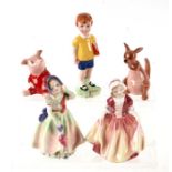 A Royal Doulton figure - Baby HN1679, together with another - Dinky Do HN2120, and three Beswick