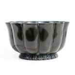 An Asian hardstone bowl of lobed form, 14.5cms diameter.Condition ReportExtensively restored.