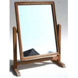 A limed oak toilet mirror, possibly Heals. 40cms wide.