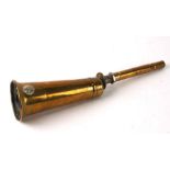 A brass 'King of the Road' car horn, 38cms long.