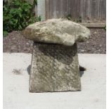 A stone staddle stone, 47cms high.