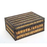 An Anglo-Indian porcupine quill jewellery box with lift-out tray and sectioned interior, 30cms