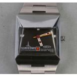 A Harlem Spaceman TK25 Automatic gentleman's wristwatch, the rectangular square black dial with