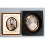 A 19th century English school portrait miniature of a young lady in an ebonised frame 6 by 8cm