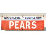 An original enamel advertising sign 'Pears Matchless For The Complexion', 90 by 30cms.