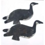 A pair of painted wood Canada Geese decoy silhouettes, 85cms wide (2).