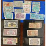 Military Banknote group - Accumulation of mainly WW II notes, including Far East POW (English &