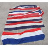 A quantity of early to mid 20th century red, white & blue Banner / Bunting in linen & cotton.
