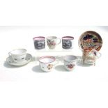 A quantity of 18th and 19th century ceramics to include a Spode Imari pattern cup & saucer.