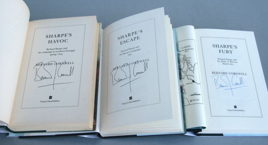 Cornwell (Bernard) - Sharpe's Fury, Sharpe's Escape, Sharpe's Havoc, all signed by the author; - Image 2 of 3