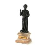 Placide Poussielgue Rusand - a white metal statue depicting a religious figure, tests as silver,