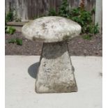 A stone staddle stone, 64cms high.