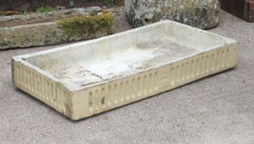 A large glazed shallow pottery sink or planter, 113 by 64cms.