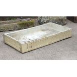 A large glazed shallow pottery sink or planter, 113 by 64cms.