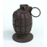 A WWI deactivated grenade ETAS no. 36 NI, and numbered 11/17 to base, 10cms high.