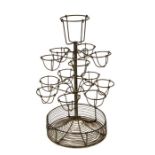 An early 20th century wire work egg tower, 32cms high.