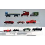 A quantity of diecast vehicles to include a Burago 1:18 scale Ferrari 456; Corgi ERF KV 6-wheeled