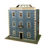 A vintage hand built wooden dolls' house 'The Manse', 92cm wide overall; together with a free-