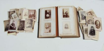 A collection of Victorian Carte de Visite photographs, loose and in a complete album.