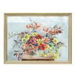 H McDowall - Still Life of Flowers in a Vase - watercolour, signed lower left, framed & glazed, 57