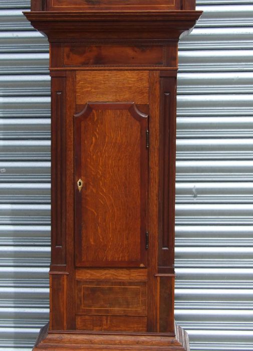 A 19th century 30-hour longcase clock, the square painted arch dial with Roman numerals, signed ' - Image 10 of 11