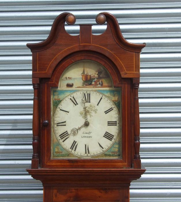 A 19th century 30-hour longcase clock, the square painted arch dial with Roman numerals, signed ' - Image 8 of 11