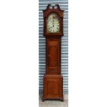 A 19th century 30-hour longcase clock, the square painted arch dial with Roman numerals, signed '