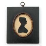 A 19th century portrait silhouette of Mrs Wilson, dated 1835, framed & glazed.