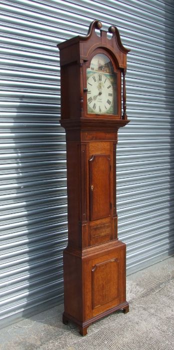 A 19th century 30-hour longcase clock, the square painted arch dial with Roman numerals, signed ' - Image 3 of 11