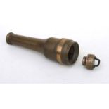 A breech loading brass cannon barrel (possibly an apprentice piece). Barrel length 24.5cms (9.