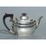 A silver teapot, Birmingham 1955, 13cm high, total weight 609g