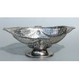 A Victorian pierced silver pedestal basket, London 1891. 28cm wide. 308g