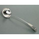 A George IV silver fiddle pattern soup ladle, George McHattie, Edinburgh 1826, 226g, 30cms long;