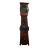 A 19th century French country house longcase clock, the white enamel dial with Roman numerals,