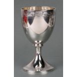 A George III Scottish silver goblet, the bow rim with chased scrolling band of thistles, the