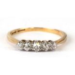 An 18ct gold five stone diamond ring, UK size N, 2.3gCondition Reportstamped 18ct