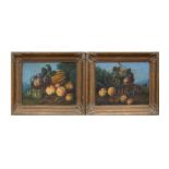 Victorian school, a pair of still life paintings, fruit in baskets, oil on canvas, dated 1839 to