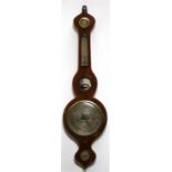 A 19th century mahogany barometer thermometer hydrometer, 93cm high Condition ReportThe central