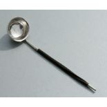 A George IV Scottish silver toddy ladle, the circular bowl with flared rim and turned whale bone