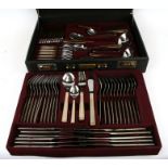 A Solingen twelve-person canteen of stainless steel cutlery, cased.