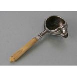A 19th century silver plated invalid feeder with later bone handle.