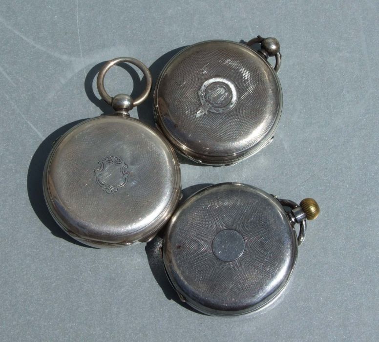 Three silver open faced pocket watches (3). - Image 2 of 2