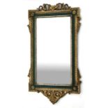 A Regency style carved giltwood and gesso wall mirror, 40 by 65cms.