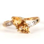 A 9ct gold dress ring, approx UK size 'P', 1.2g.