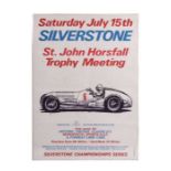 An original 1970's Motor Sport poster - St John Horsfall Trophy Meeting organised by the Aston