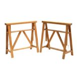 A pair of Habitat trestle table bases, 68.5cms wide (2).