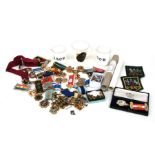 A large quantity of Masonic and Buffalo jewels and regalia.