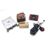 Assorted spares and garage equipment to include a Jaguar Electronic Fuel Coolant Unit, Mercedes Dial