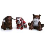 Three novelty fabric doorstops in the form of animals, the largest 43cms long (3).
